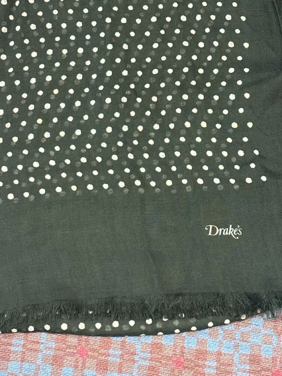ドレイクス ポール ポルカ ドット スカーフ グリーン