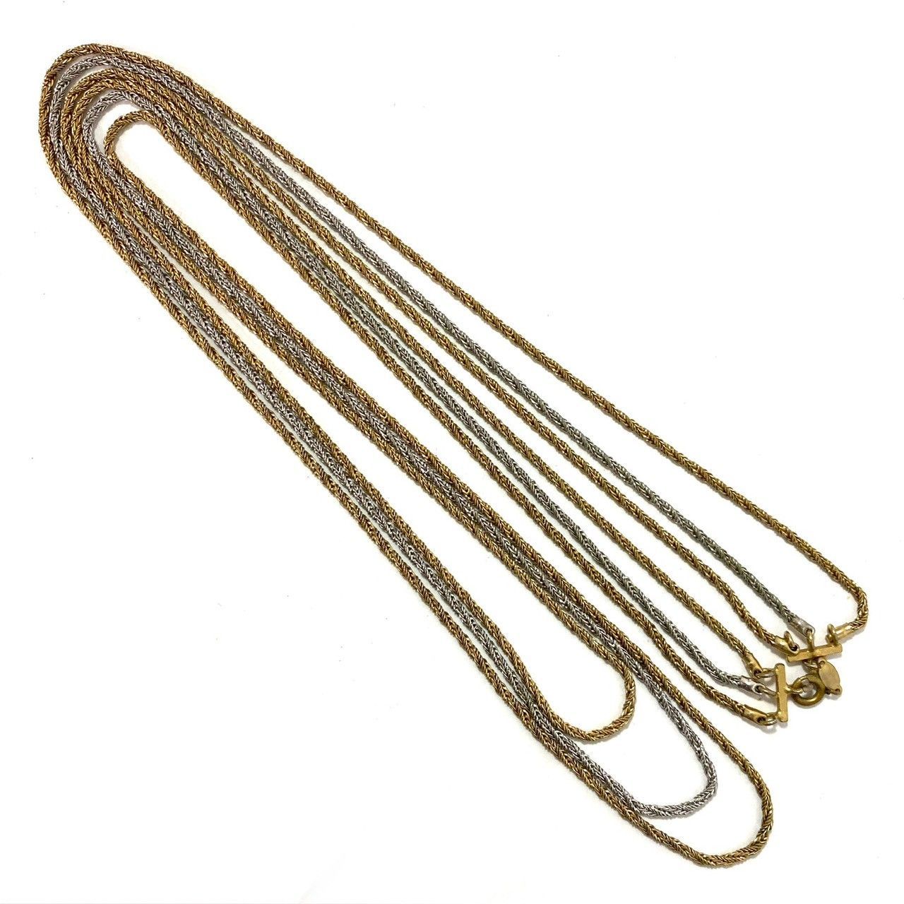 Dior ロング チェーン ネックレス 3連 ペンダント ゴールド 金 シルバー ヴィンテージ Christian Dior クリスチャンディオール SER-5496