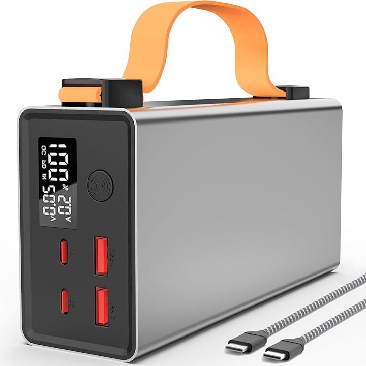 AHEHO 大容量 ポータブル電源 140W出力 318Wh 86000mAh 30分で65％急速充電モバイルバッテリー ポータブルバッテリー 小型 3モードライト付き デジタル残量表示 パススルー充電 PSE認証済み シルバー