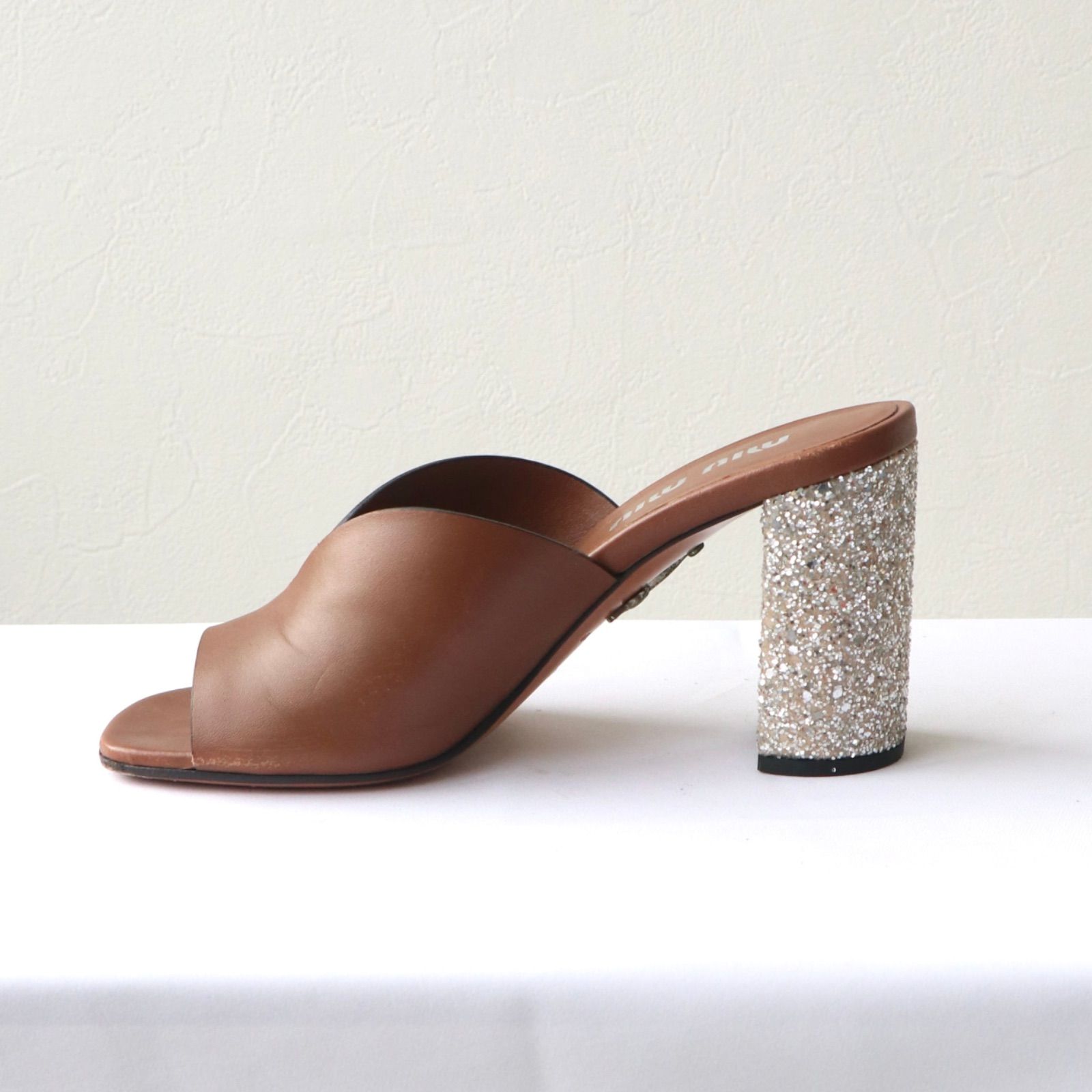 グリッター ヒールサンダル