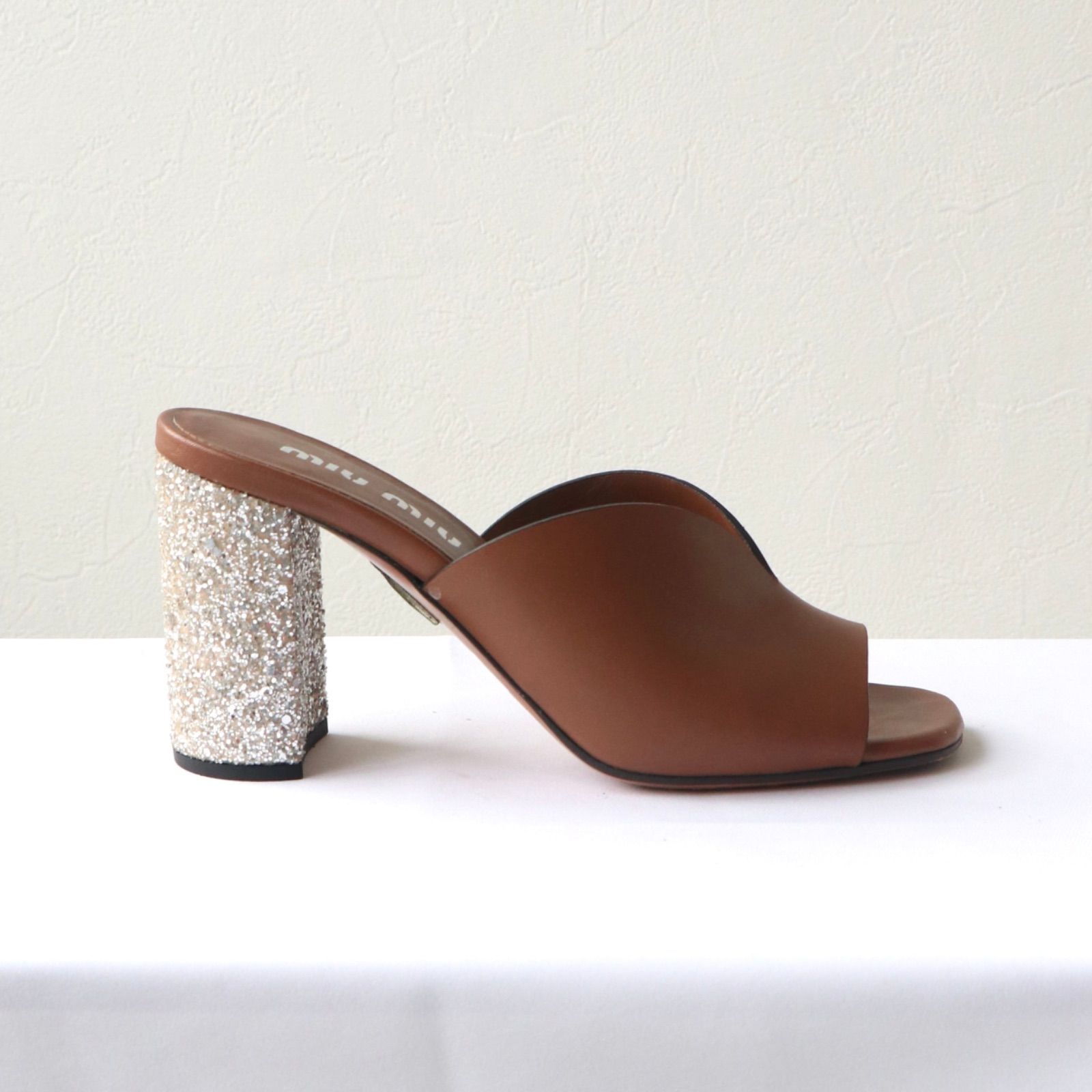 グリッター ヒールサンダル