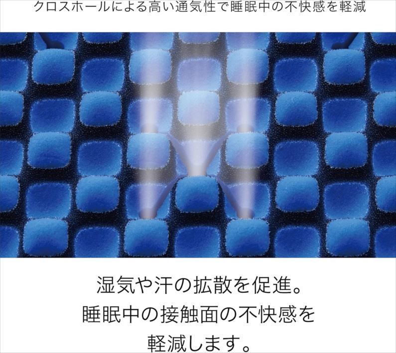 D9229 エアー 01 マットレス シングル 高反発 眠りを深くする 特殊立体波形凹凸構造 自然な寝姿勢をキープ 通気性 快眠サポート 厚さ8cm 敷き布団 軽量 丸めて保管 ブルー ハード 寝具 西川 HC09401631B NEXPOTALLINN_EU