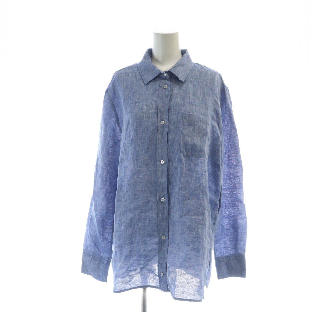 Sマックスマーラ S Max Mara シャツ ブラウス 長袖 ロゴ ステン 青 ブルー GY 19 MQ