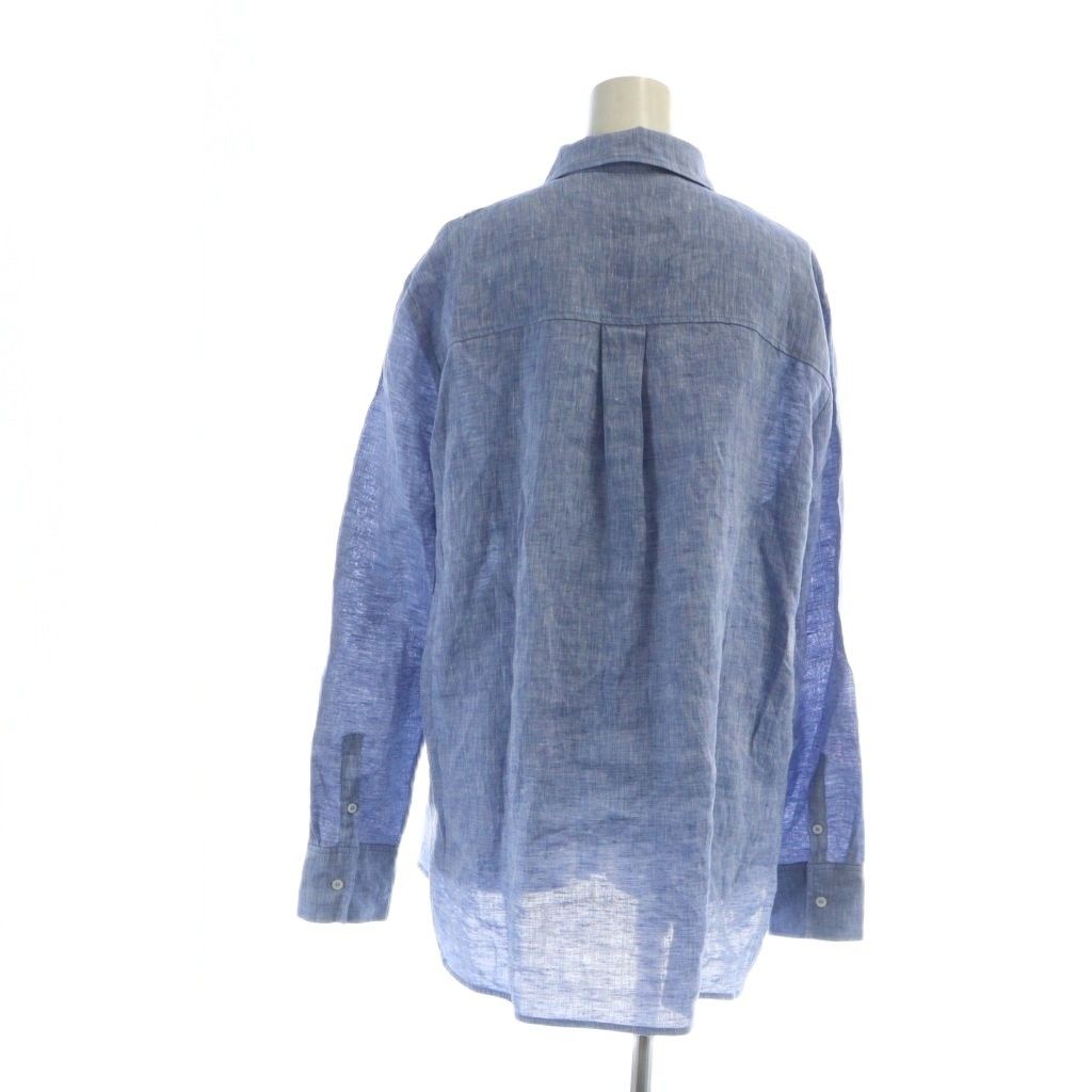 Sマックスマーラ S Max Mara シャツ ブラウス 長袖 ロゴ ステン 青 ブルー GY 19 MQ