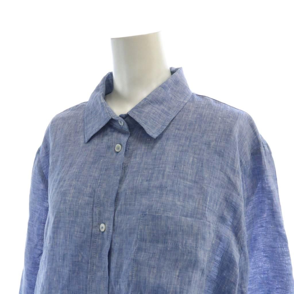  Sマックスマーラ S Max Mara シャツ ブラウス 長袖 ロゴ ステン 青 ブルー GY 19 MQ 長袖 シャツ ブラウス