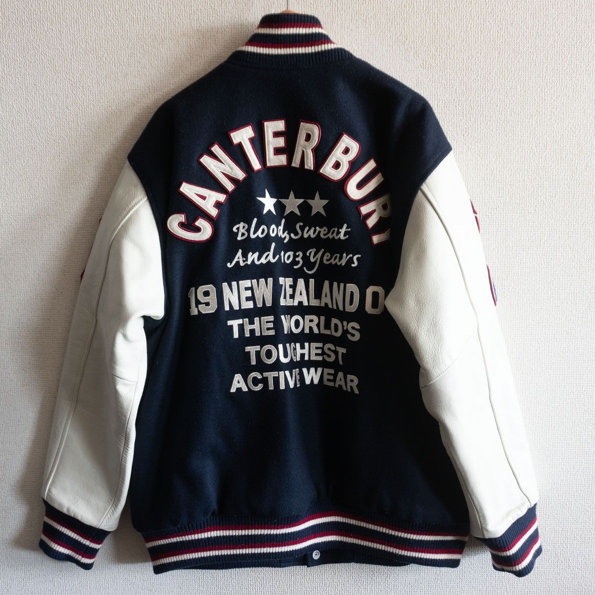 ビッグサイズ CANTERBURY フルデコ レザー スタジャン 3L ウール ワッペン カンタベリー 25101280