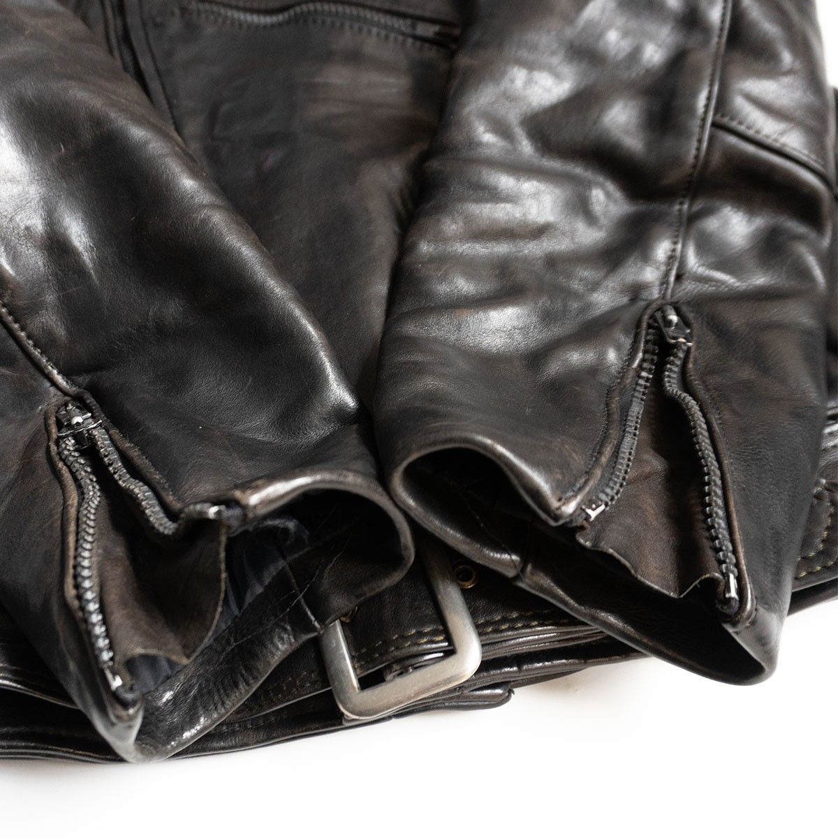 雰囲気抜群 80s VANSON 80s セミダブルライダースジャケット レザー バンソン 25110055 KANDAIZUMI_COM