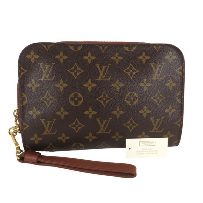 LOUIS VUITTON ルイヴィトン オルセー モノグラム セカンドバッグ クラッチバッグ PVCxレザーフランス製 rk10145