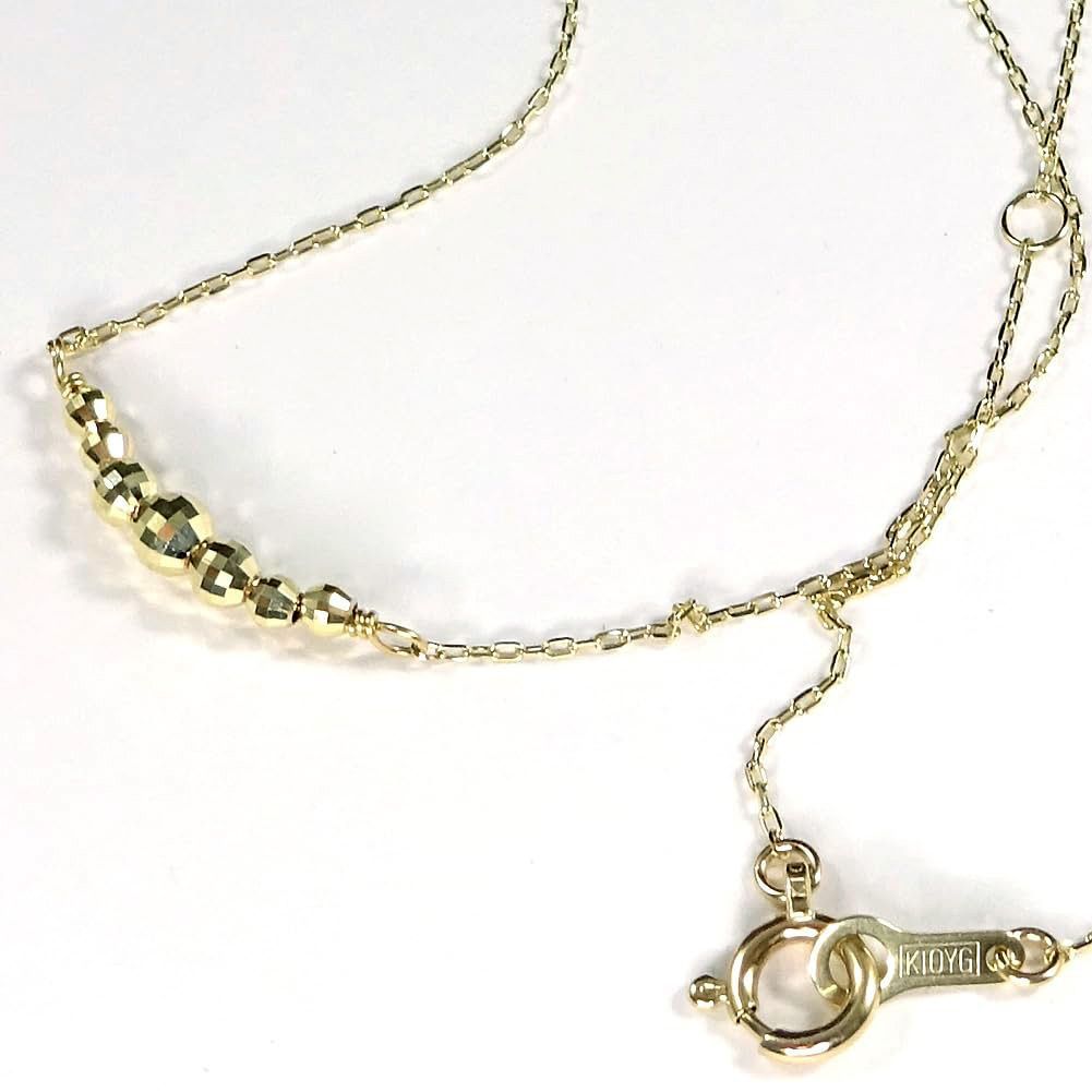 K10イエローゴールド チェーンネックレス ミラーボールトップ 3028 ギフトラッピング済み