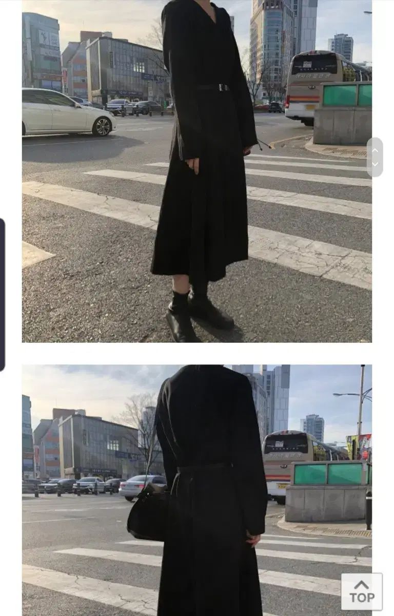 シスターマーケット ブラック Vネック ロング丈ワンピース