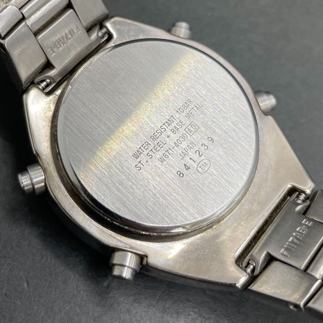 動作OK】SEIKO ALBA スプーン W671-4030 QZクォーツ デジタル腕時計