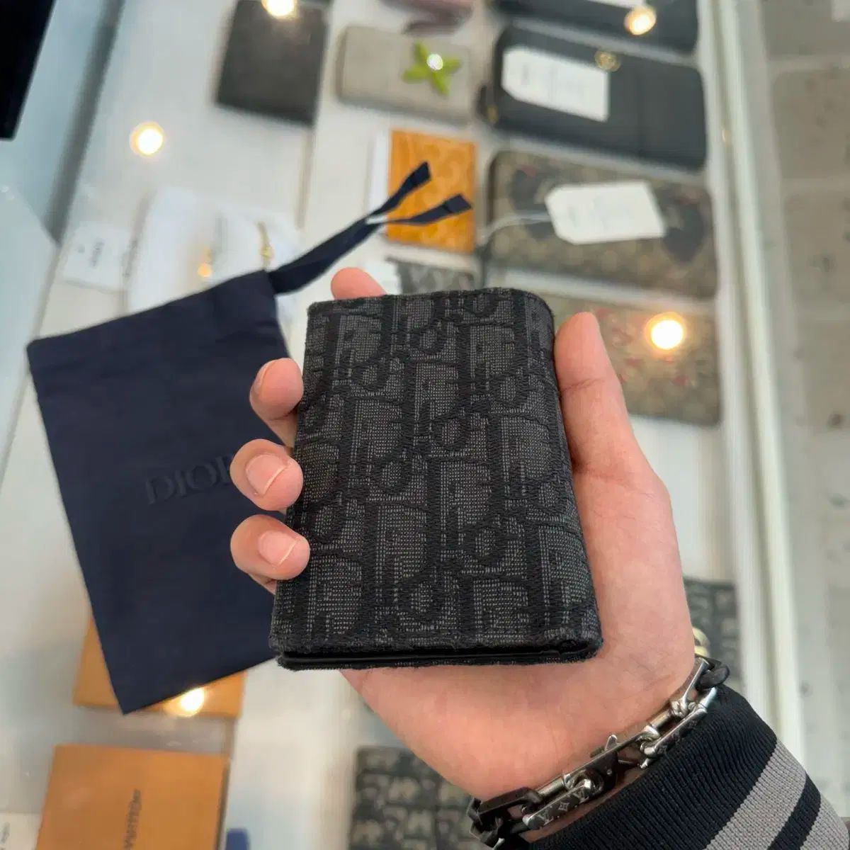  23年式 ディオール オブリーク オーガナイザー ブラック 長財布 小物