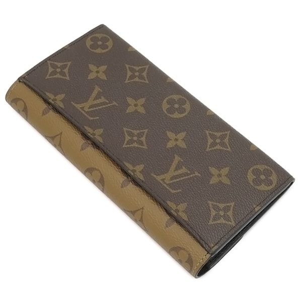ルイヴィトン LOUIS VUITTON 長財布 ポルトフォイユ エミリー モノグラムキャンバス モノグラムリバースキャンバス モノグラム×モノグラムリバース ゴールド金具 茶 M82157 RFID 箱