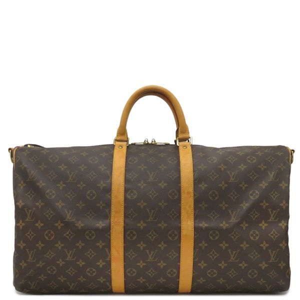 ルイヴィトン LOUIS VUITTON ボストンバッグ キーポル バンドリエール 55 モノグラムキャンバス モノグラム ゴールド金具 茶 旅行カバン M41414 TH0947
