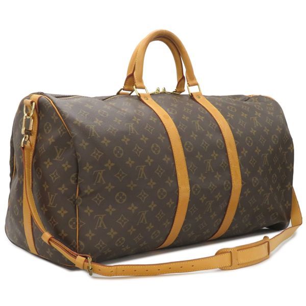 ルイヴィトン LOUIS VUITTON ボストンバッグ キーポル バンドリエール 55 モノグラムキャンバス モノグラム ゴールド金具 茶 旅行カバン M41414 TH0947