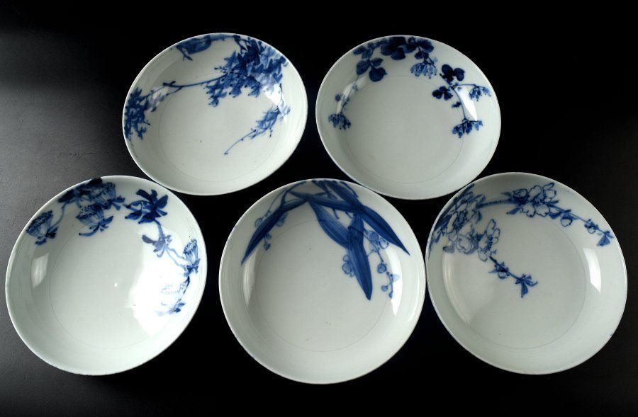 蔵A2630a 染付 絵替花文 深鉢 向付皿 十客 WWW_IBETON_RU