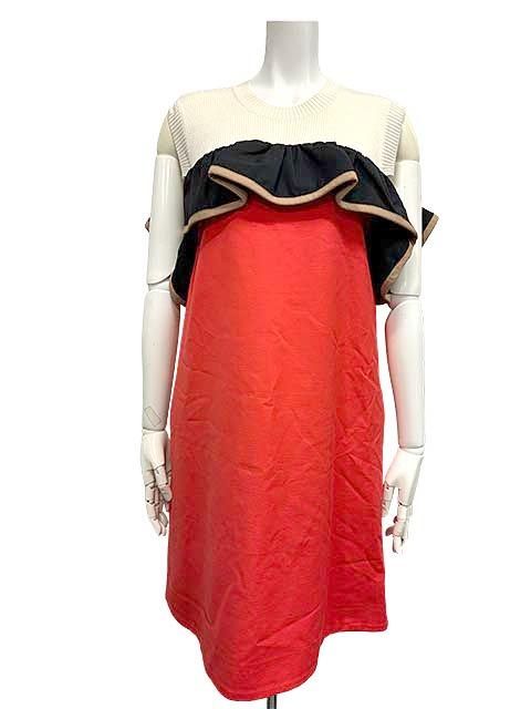 MSGM MILANO エムエスジーエム ワンピース レディース SIZE40 オレンジ アイボリー_S25_セルモアから _s-0172-r25