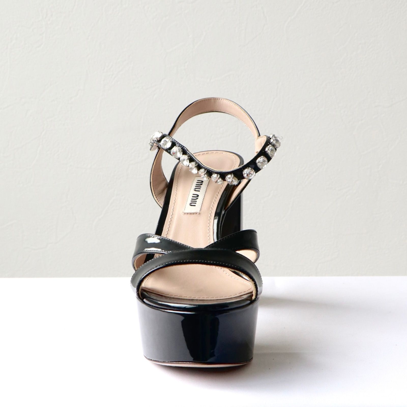 miumiu ビジュー ヒールサンダル パンプス ブラック ミュウミュウ