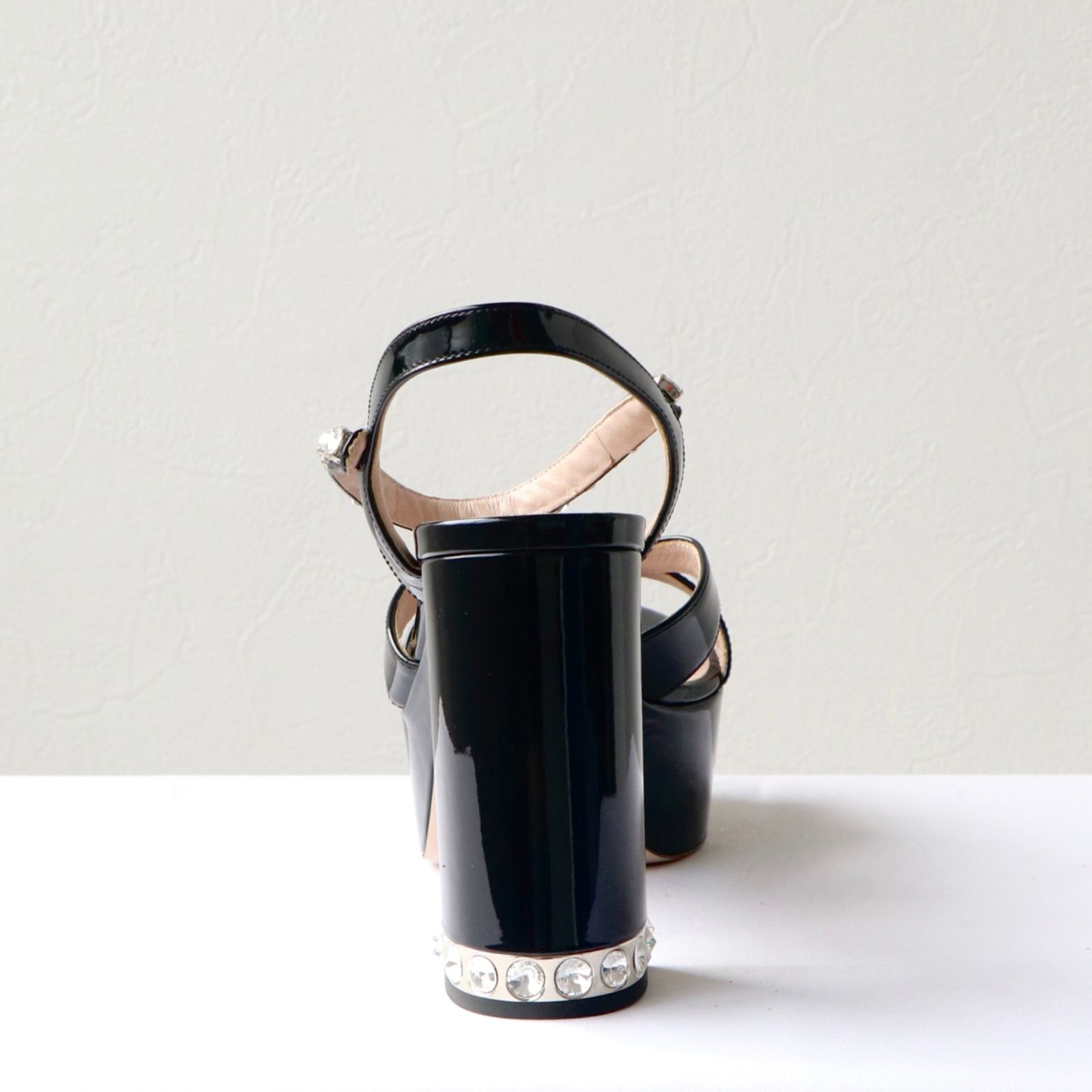 miumiu ビジュー ヒールサンダル パンプス ブラック ミュウミュウ