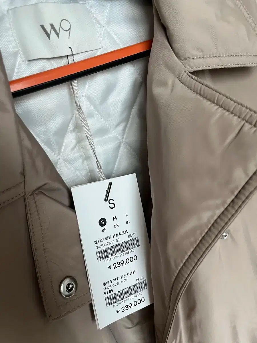 W9 レディース ベルト付き ダウン トレンチコート 裏地キルティング