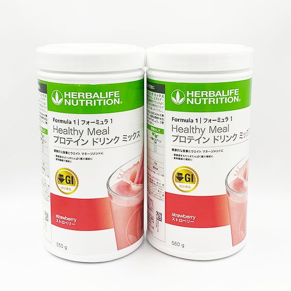 2個セット 計1100g ハーバライフ フォーミュラ1 プロテイン ドリンク ミックス ストロベリー 550g 期限2027年3月 Herbalife
