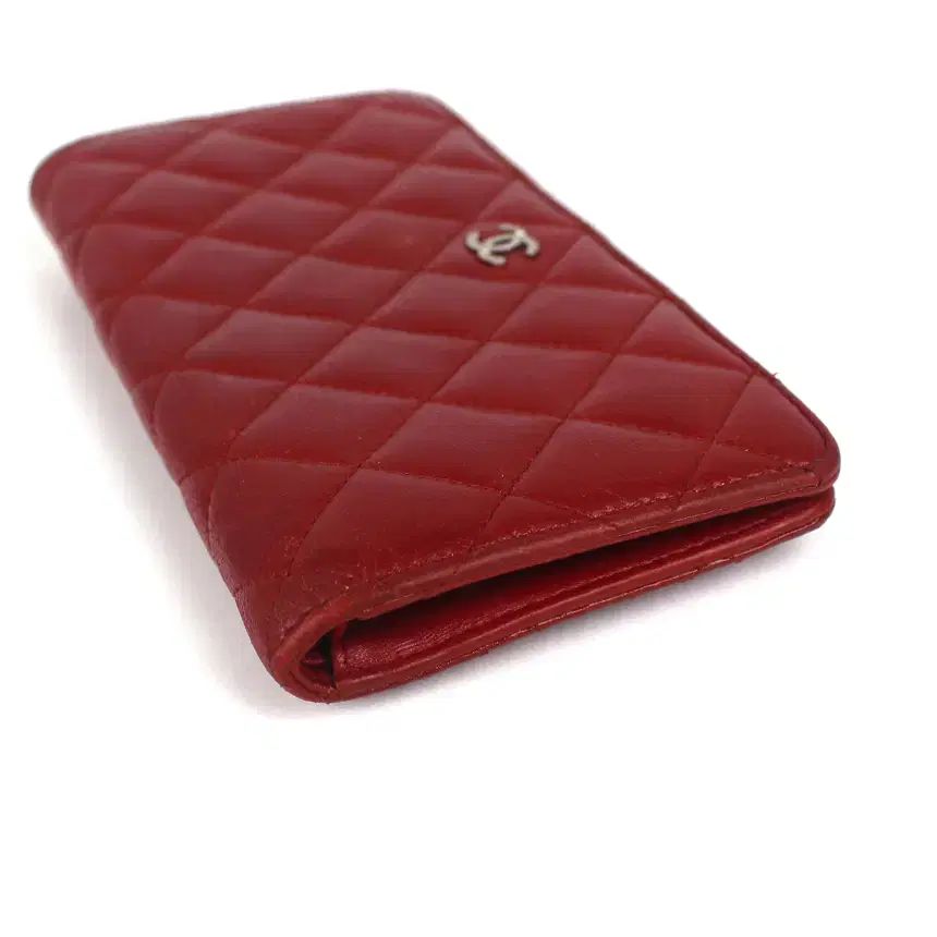 Classicラム スキン長財布レッドシルバー17番台