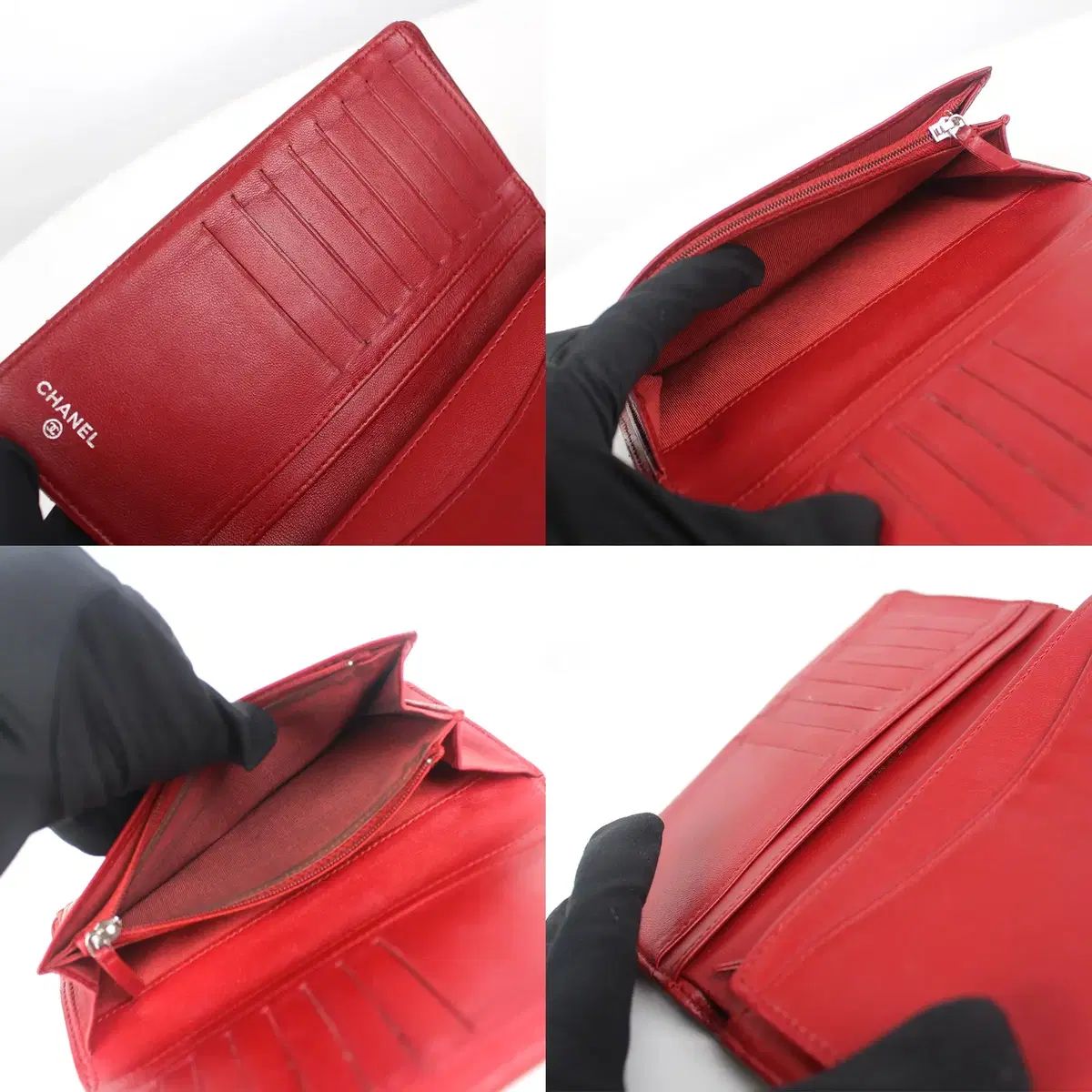 スキン長財布レッドシルバー17番台