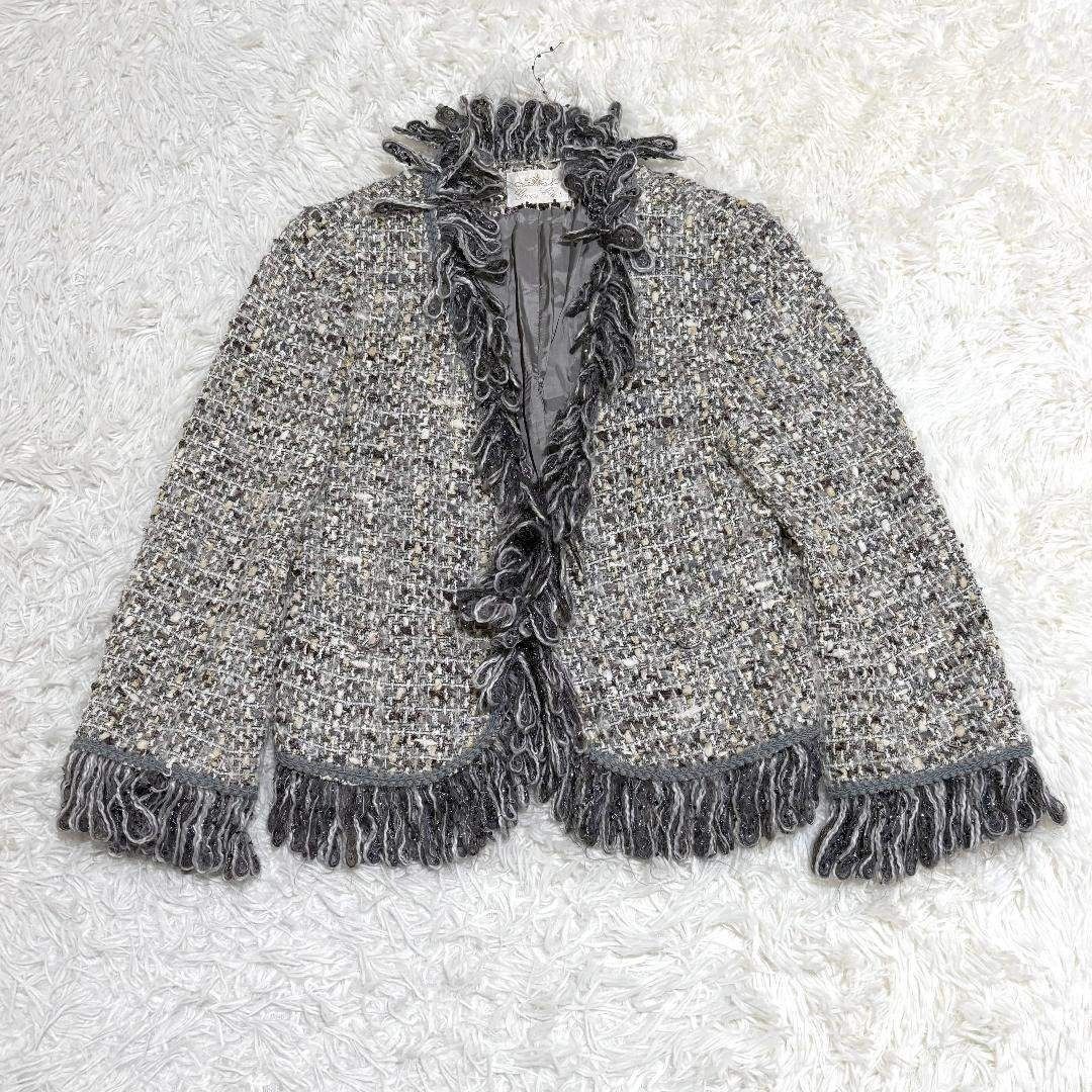 グレースクラス モヘアウールスカートスーツ セットアップ 36 ツイード