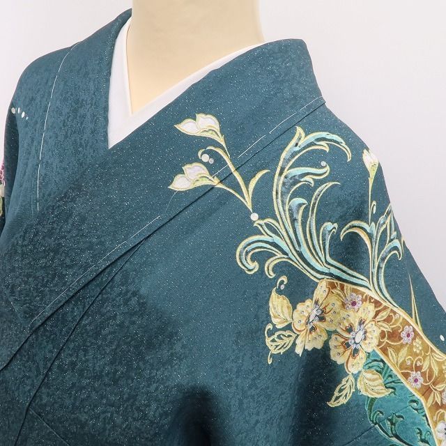 ❁tomihisa❁新品 葡萄唐草 銀通し お仕立て上がり品 着物 正絹 トール