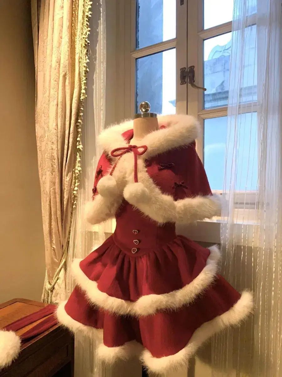 クリスマス 서곡 レッド ONE기 クリスマス 달콤 큐티 ケープ ONE PIECE セット