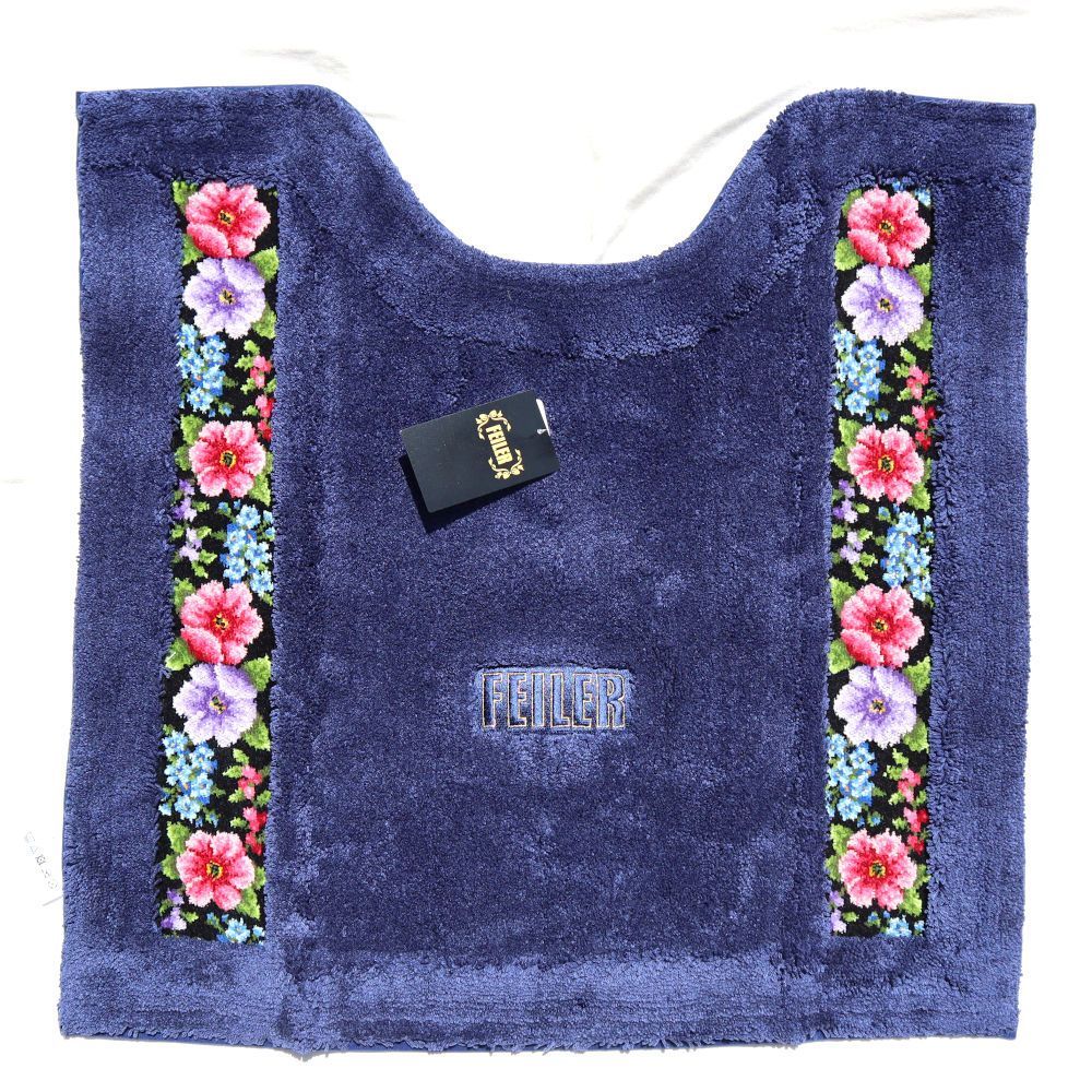 フェイラー トイレマット トイレタリー 定価15 400円 アデルフローリア ネイビー 60cm×60cm ADF-222029