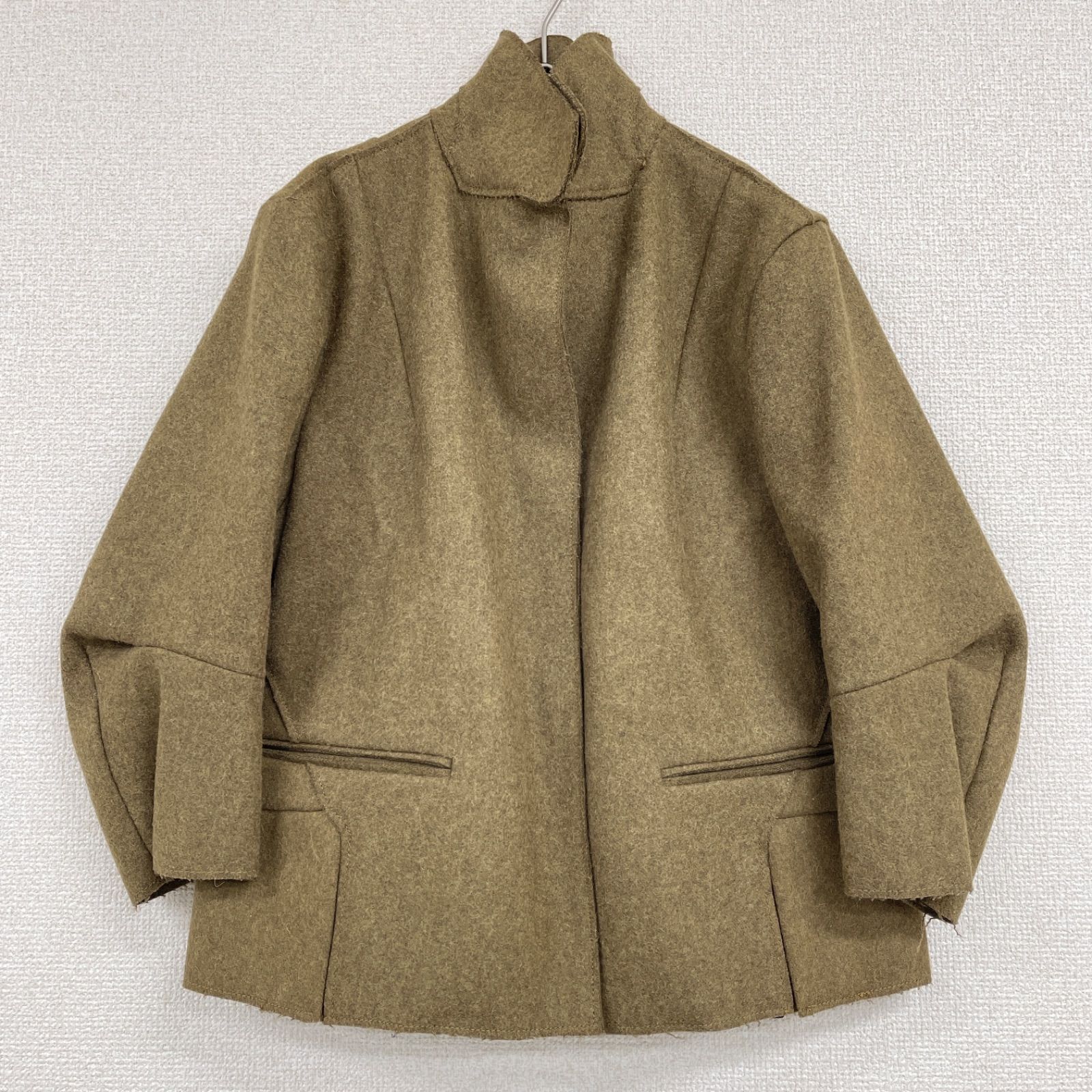 MARNI マルニ ショートコート ジャケット ボリュームスリーブ アルパカ モヘヤ マスタードブラウン ポルトガル製 レディース 40