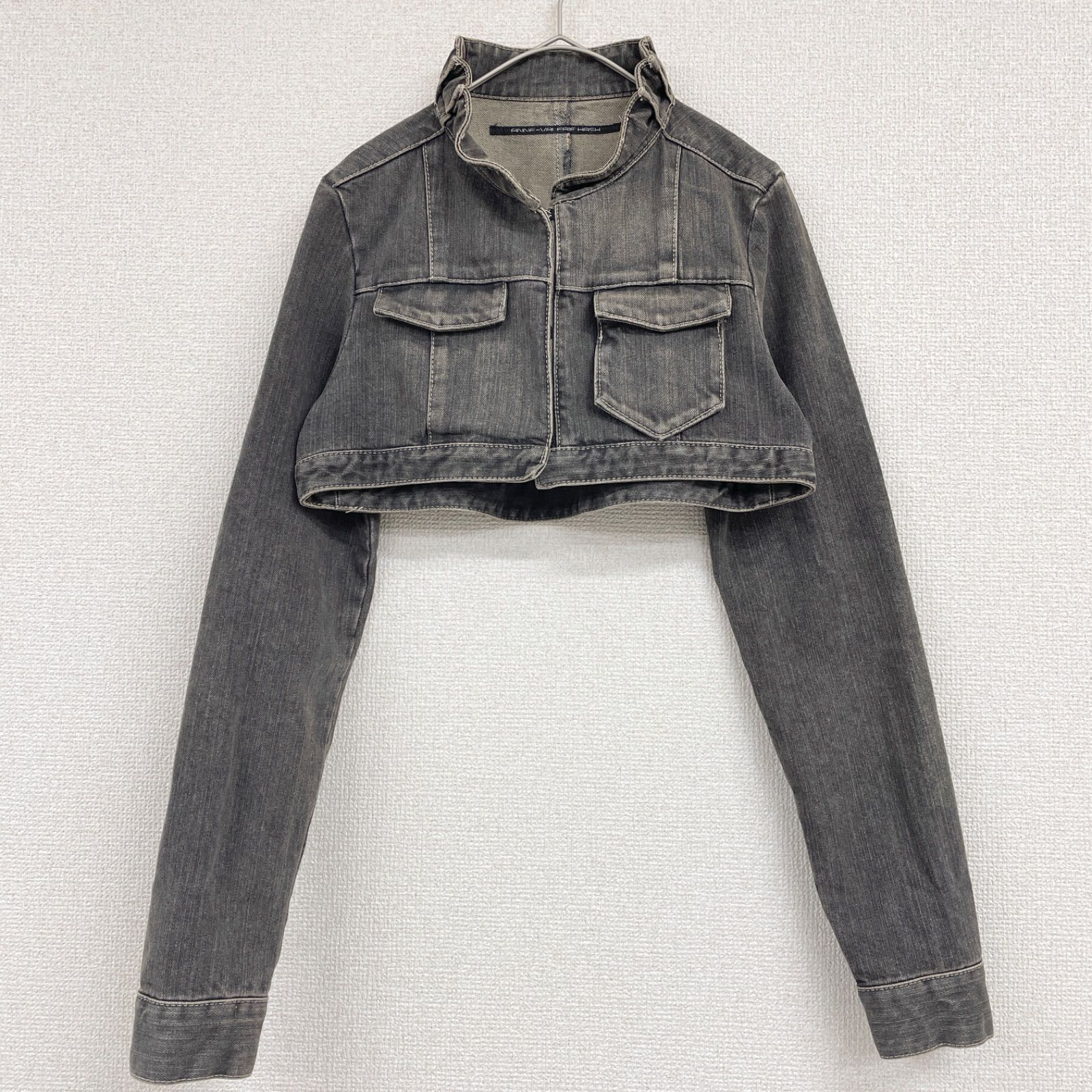 ANNE VALERIE HASH アンヴァレリーアッシュ デニムジャケット クロップド コットン グレー レディース S