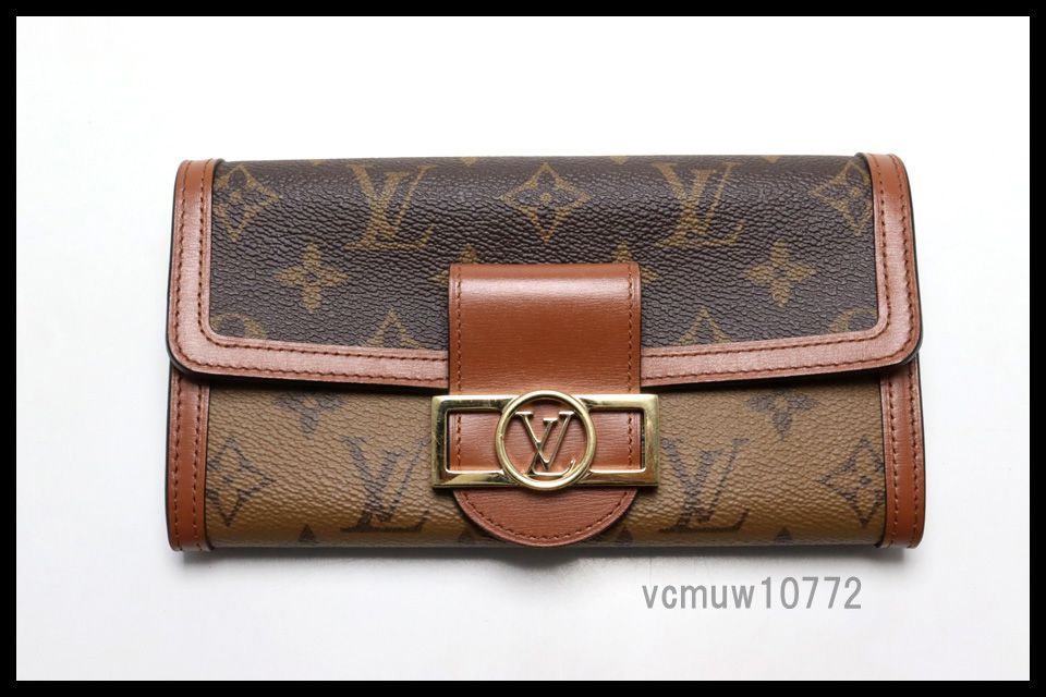 RFIDタグ近年 美 LOUIS VUITTON モノグラムリバース ポルトフォイユドーフィーヌ 2つ折り長財布 ルイヴィトン 1023tk3037-5M