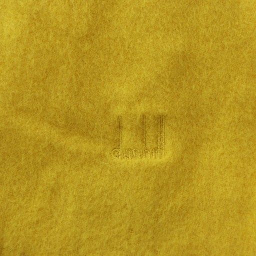  ダンヒル dunhill マフラー ストール 大判 フリンジ 刺繍 ロゴ カシミヤ 黄 イエロー GY 18 MQ マフラー 小物