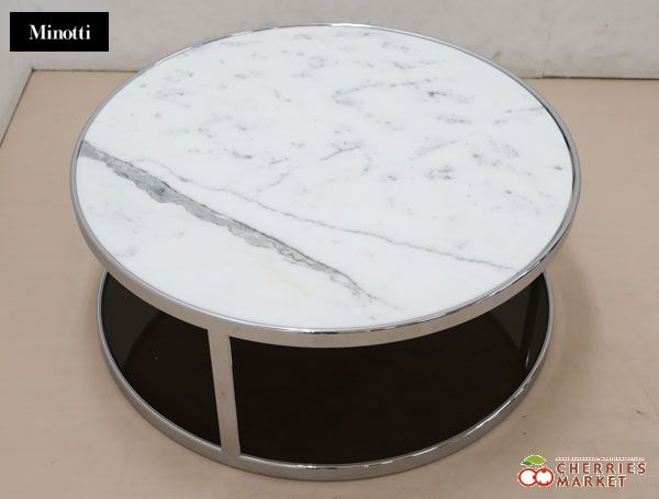 Minotti ミノッティ HUBER ヒューバー センターテーブル コーヒーテーブル 大理石×ガラス ロドルフォ ドルドーニ 50万
