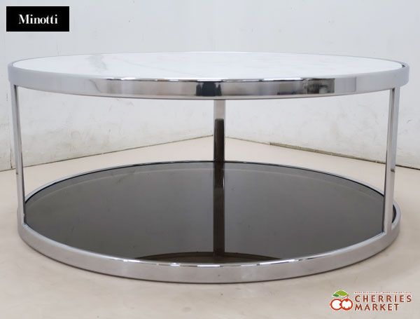 Minotti ミノッティ HUBER ヒューバー センターテーブル コーヒーテーブル 大理石×ガラス ロドルフォ ドルドーニ 50万