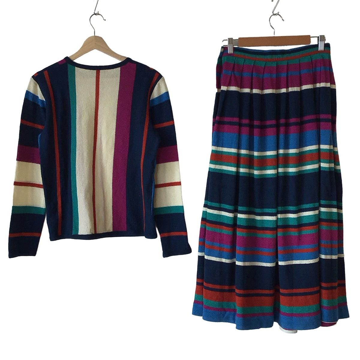 MISSONI ミッソーニ スカートセットアップ レディース - パープル×白×マルチ ストライプ