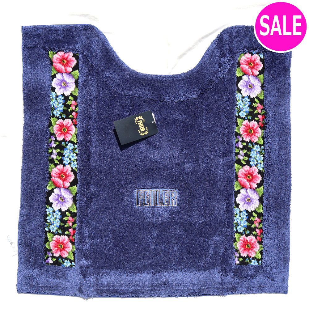 フェイラー トイレマット トイレタリー 定価15 400円 アデルフローリア ネイビー 60cm×60cm ADF-222029