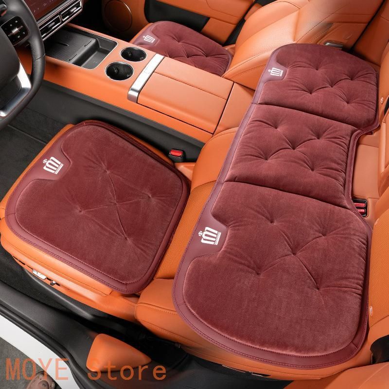 クラウン CROWN ワインレッド 車用 前座席用2枚 後部座席用1枚 シートクッション 座布団 シートカバー フランネルの表面 冬の座布団 滑り止め zd1104