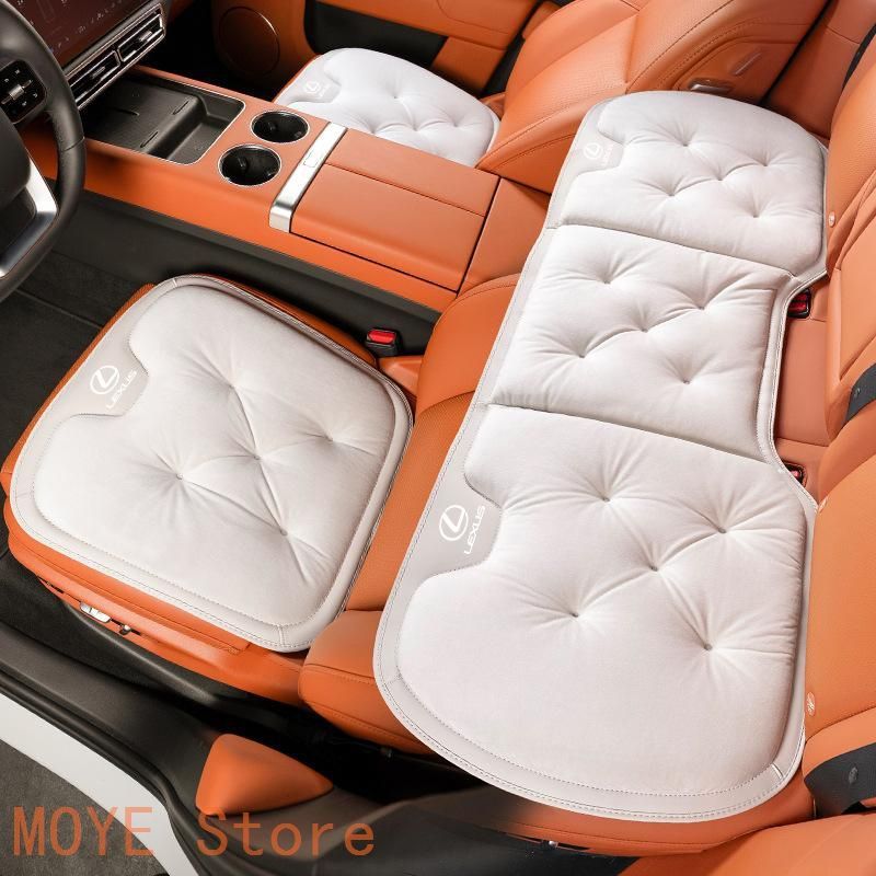 レクサス LEXUS ホワイト 車用 前座席用2枚 後部座席用1枚 シートクッション 座布団 シートカバー フランネルの表面 冬の座布団 滑り止め zd1104