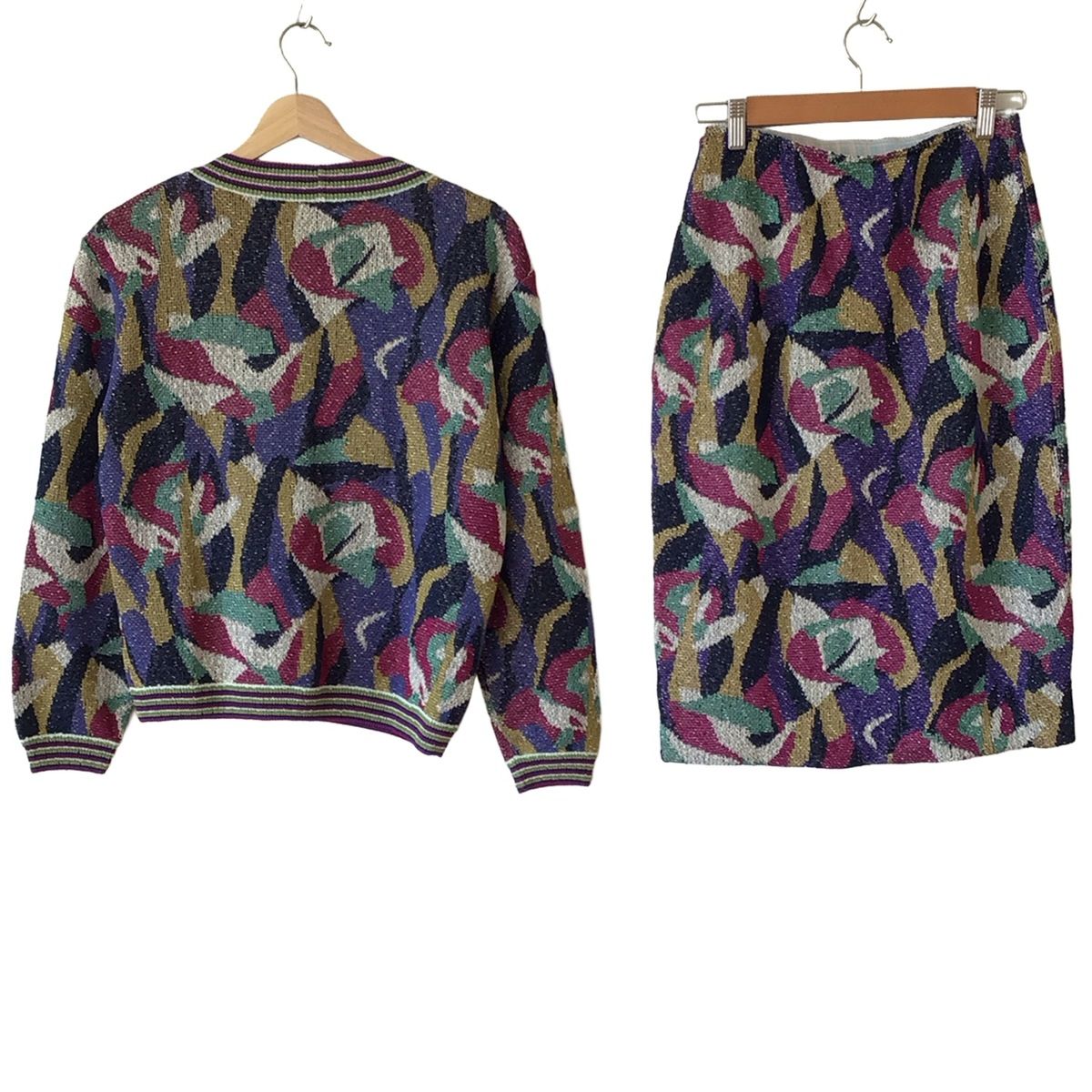 MISSONI ミッソーニ スカートセットアップ レディース - パープル×白×マルチ