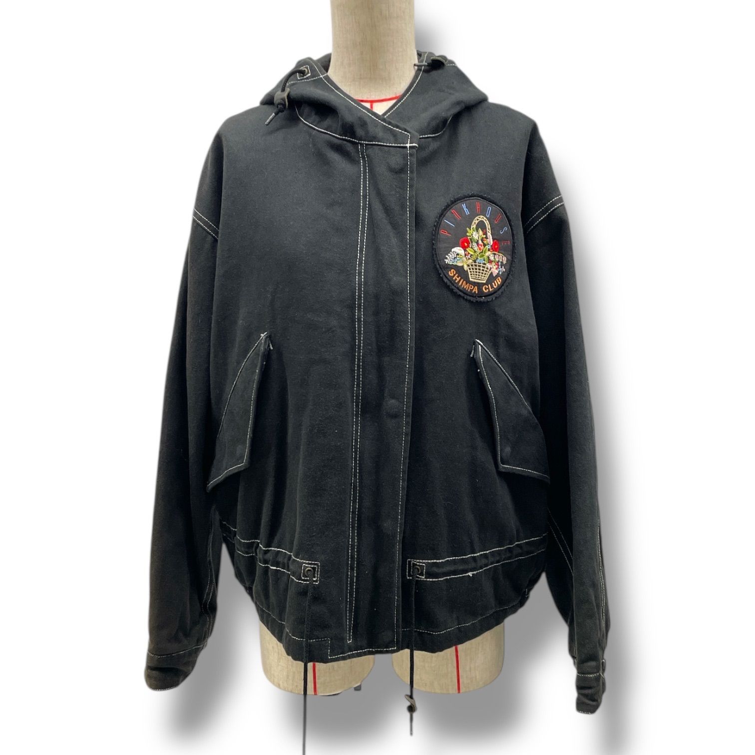 PINK HOUSE ピンクハウス バスケットフラワー フード付きブルゾン