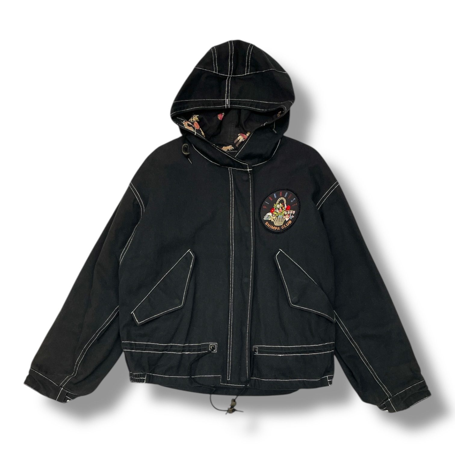 PINK HOUSE ピンクハウス バスケットフラワー フード付きブルゾン