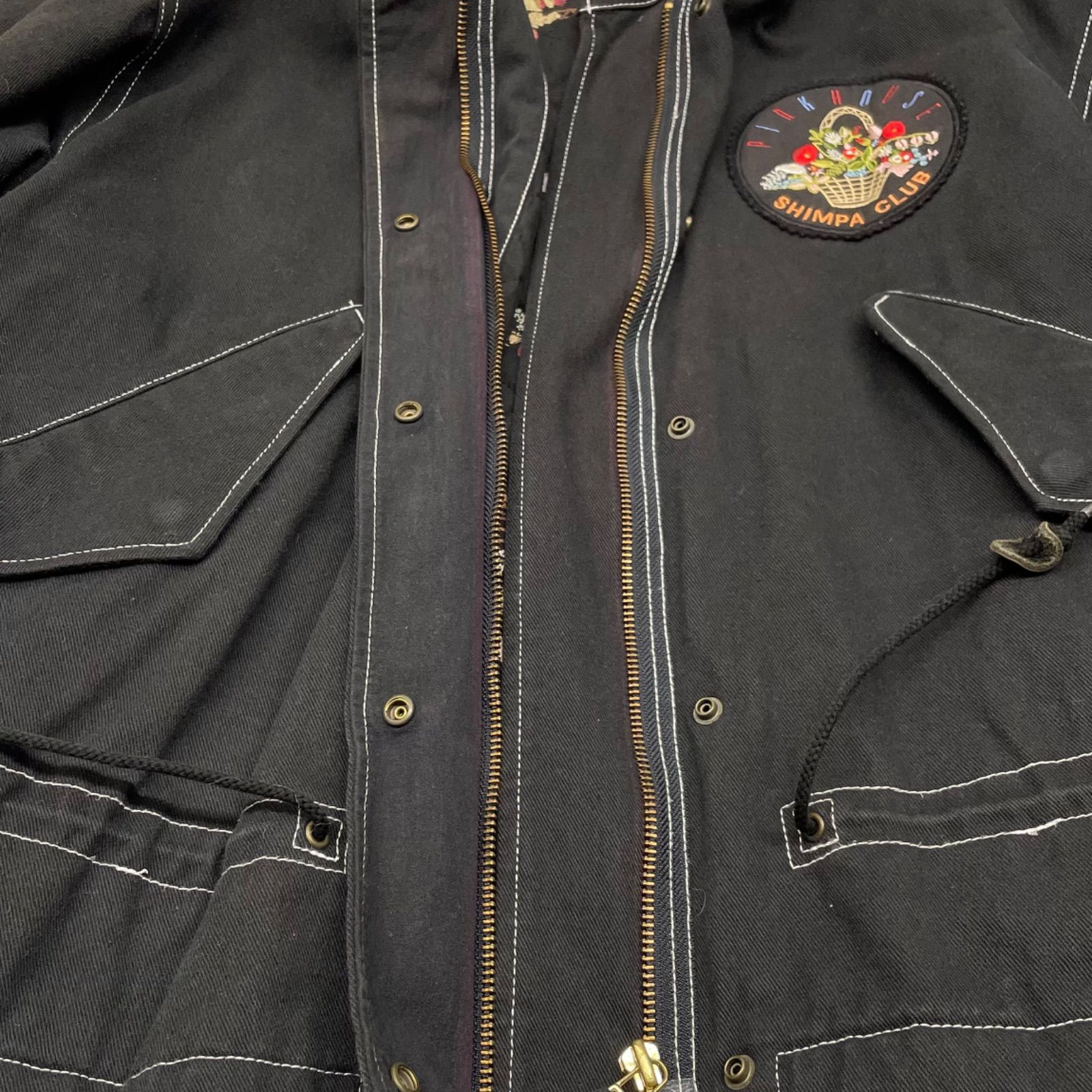 PINK HOUSE ピンクハウス バスケットフラワー フード付きブルゾン