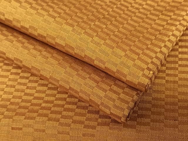 平和屋着物 山下八百子 本場黄八丈 市松綾織 正絹 AAAU8392zg