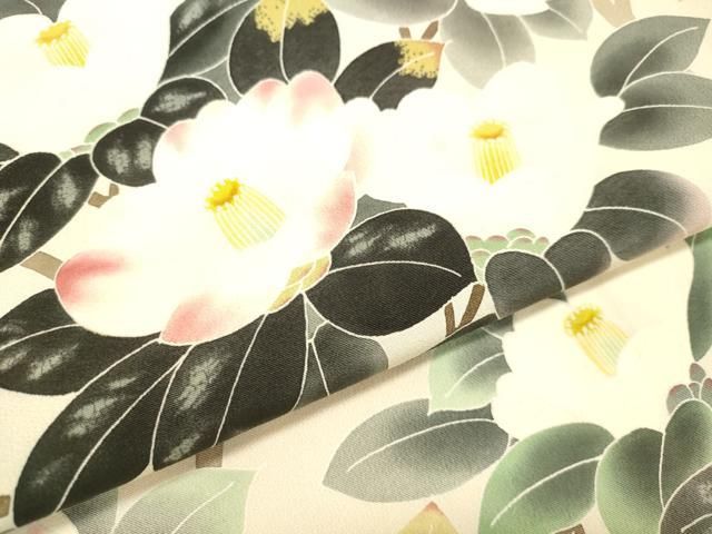 平和屋着物○人間国宝・羽田登喜男 訪問着 枝椿 暈し染め 正絹 逸品