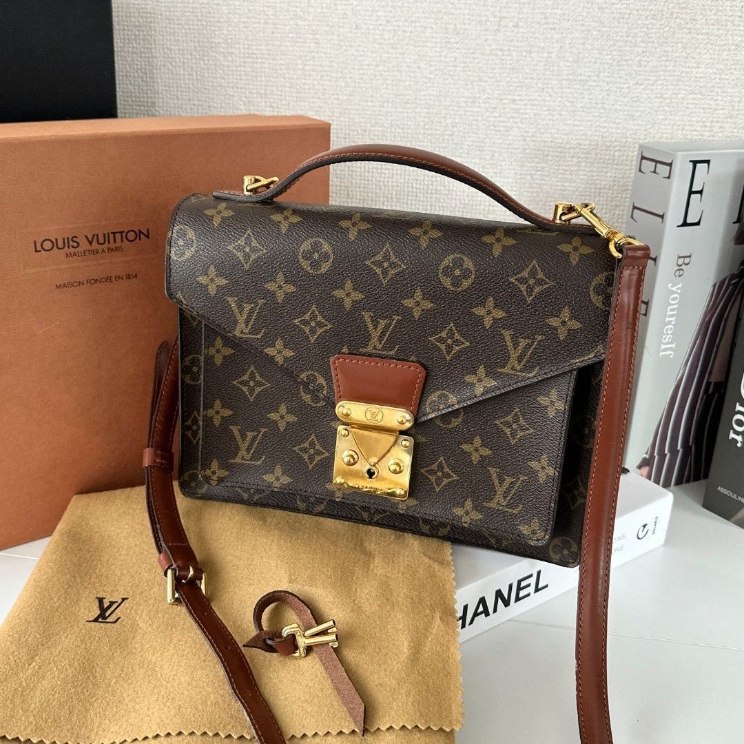 Louis Vuitton ルイ ヴィトン モノグラム モンソー ブラウン ハンドバッグ