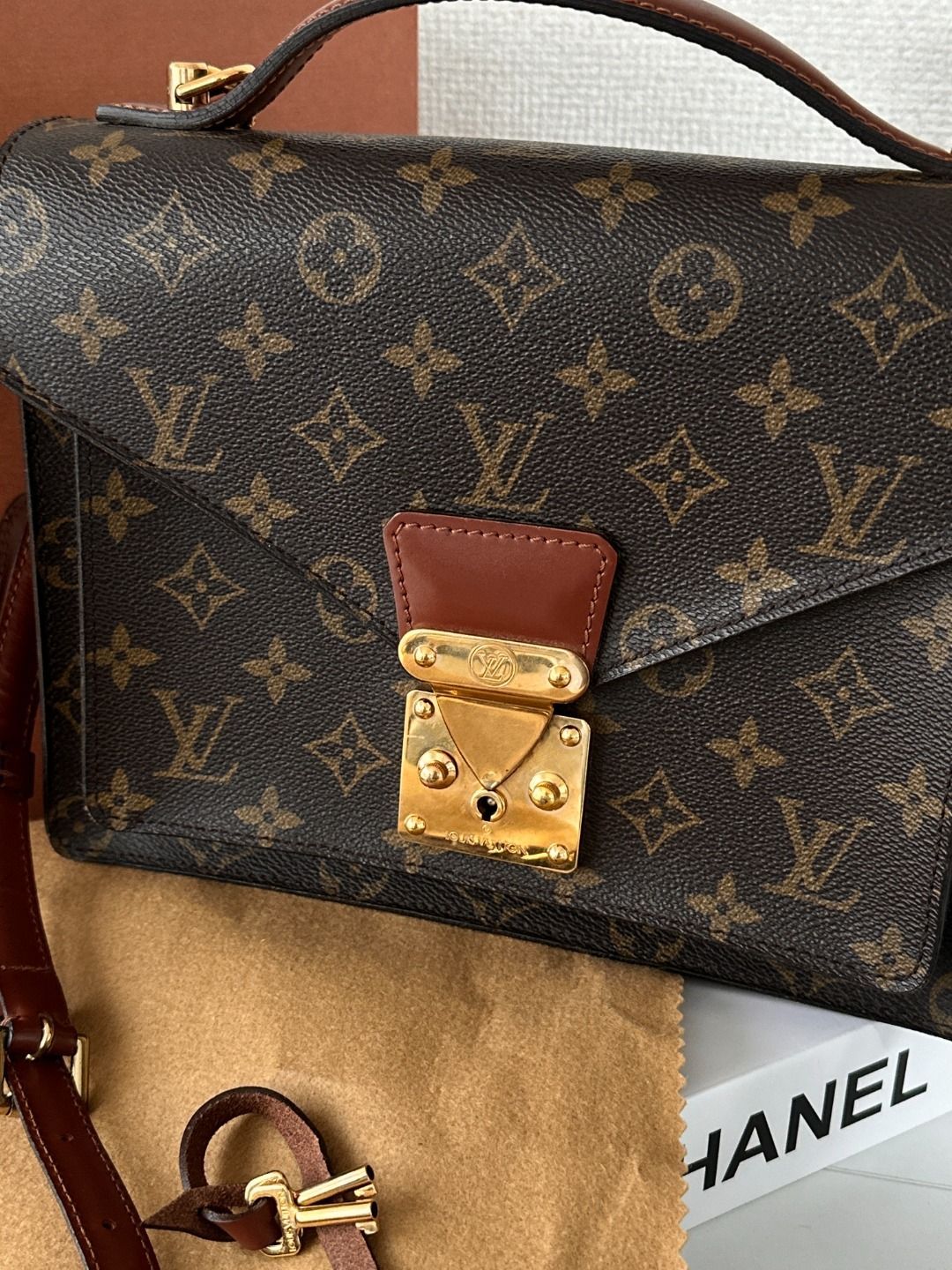 Louis Vuitton ルイ ヴィトン モノグラム モンソー ブラウン ハンドバッグ DECORATOM_COM_BR