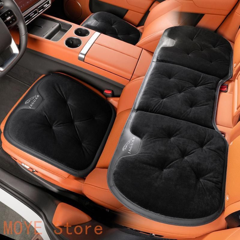ジャガー JAGUAR ブラック 車用 前座席用2枚 後部座席用1枚 シートクッション 座布団 シートカバー フランネルの表面 冬の座布団 滑り止め zd1104